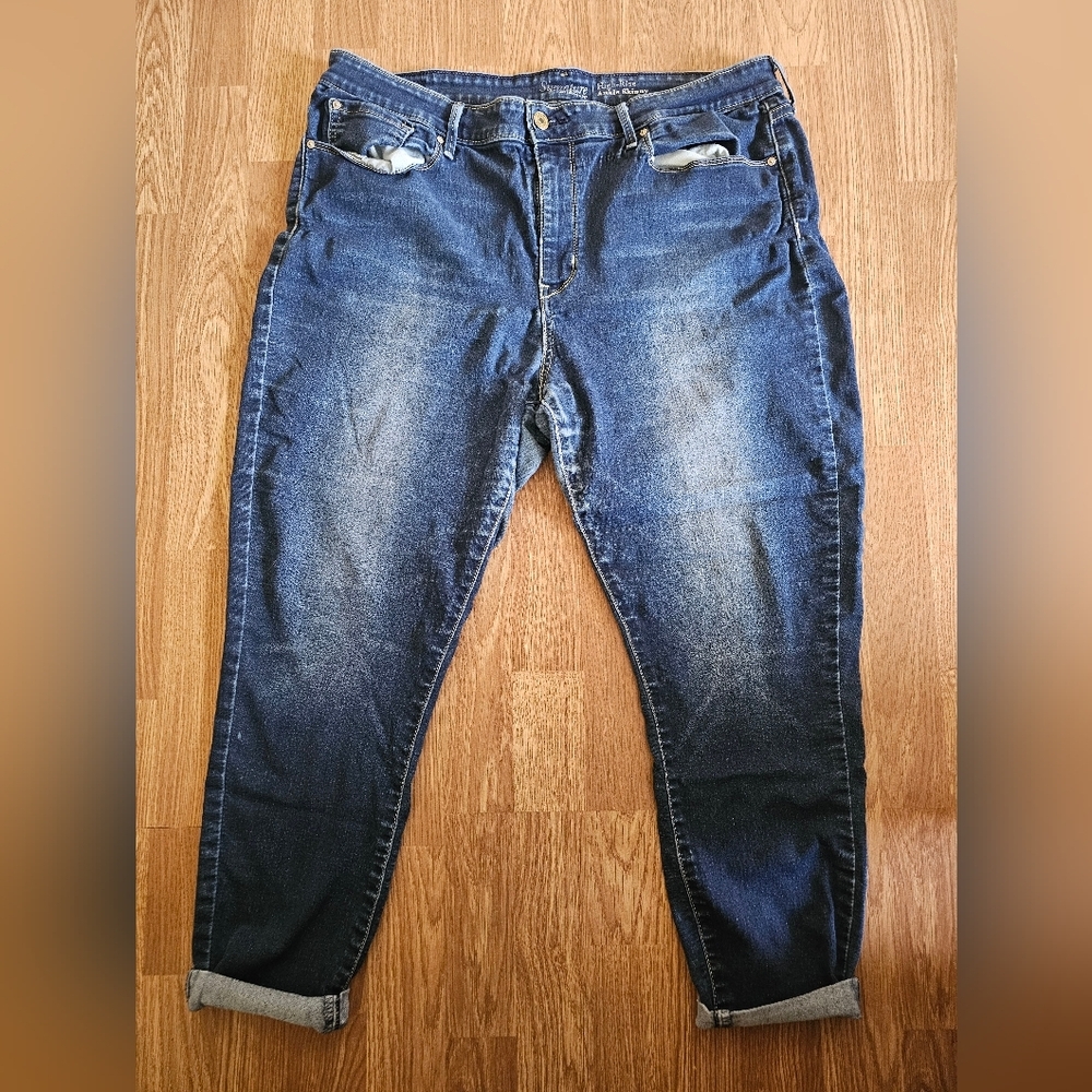 Levi's High Rise Ankle Skinny Cuffed Blue Denim Jeans